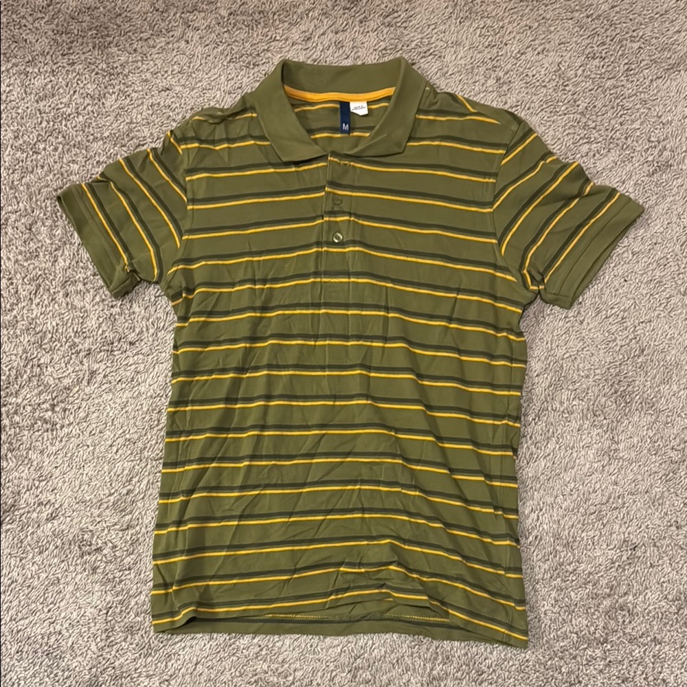 Boy’s Olive Green Stripe Polo Shirt